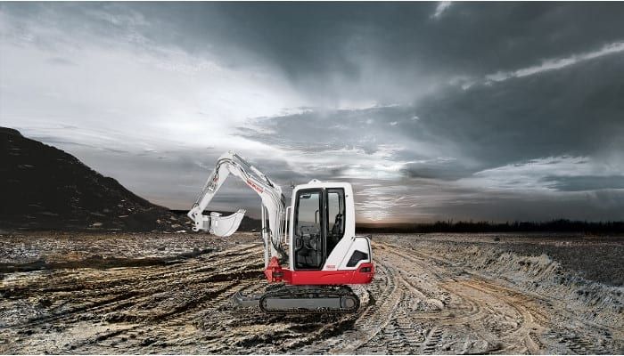 Minibager Takeuchi pri zemných prácach